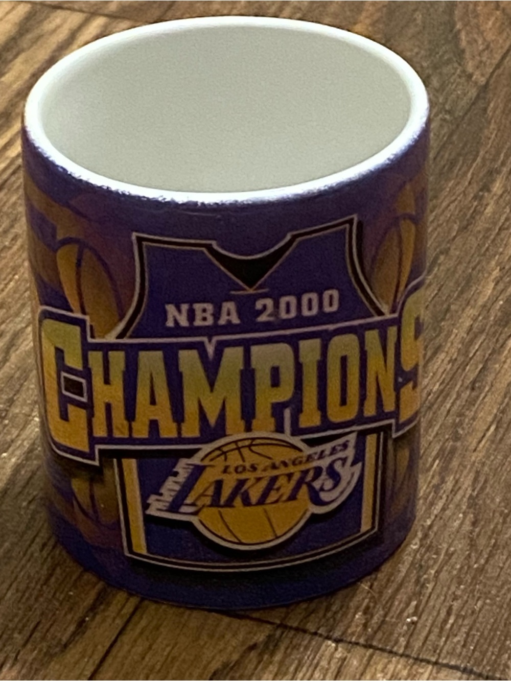 Vintage Y2K 2000 LA Los Angeles Lakers Champions Coffee Mug  Purple Yellow 4”H